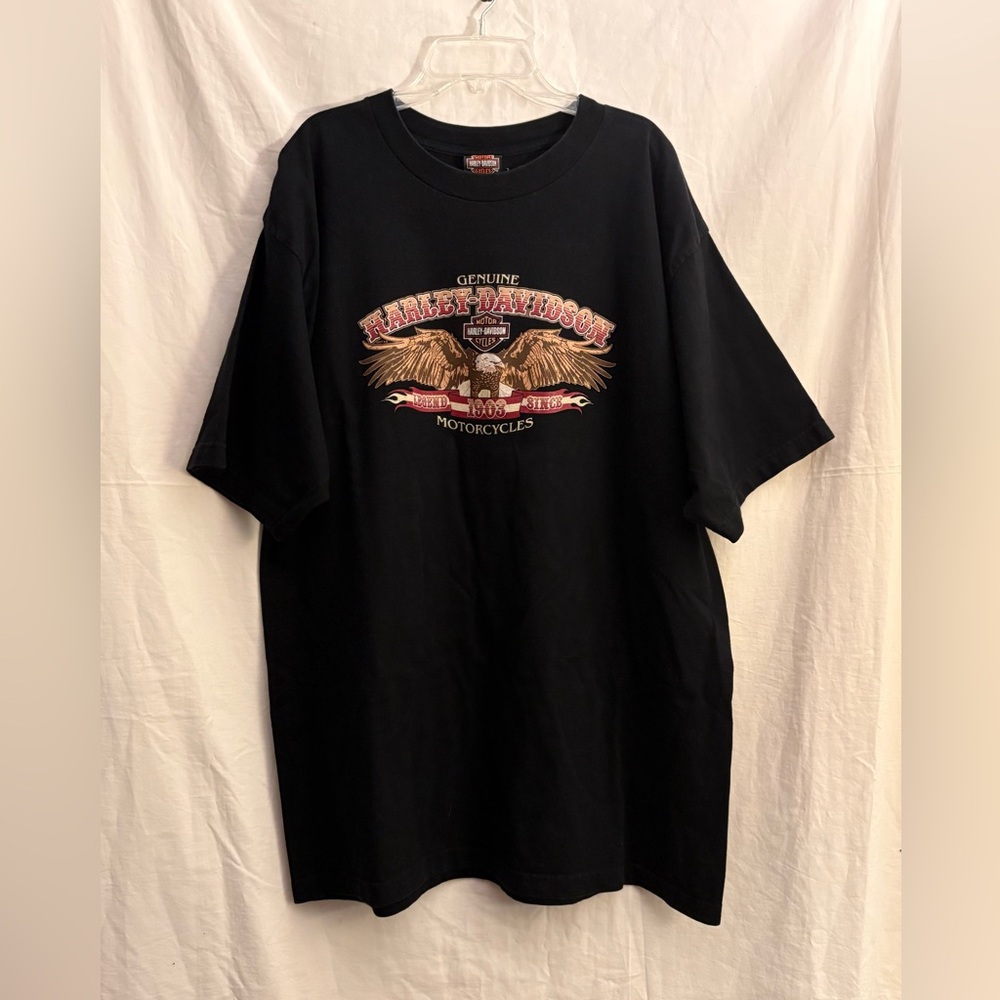 Harley Davidson Battlefield Gettysburg PA Black T-Shirt Biker Built Size XXL USA